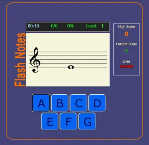 flash notes music games online
