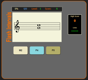 flash notes intervals music game online