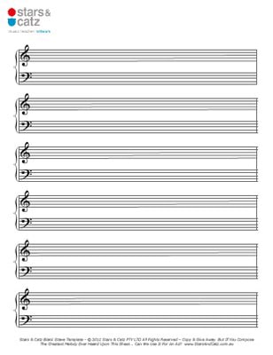 Simplificar pirámide dirección 13 Blank Music Sheets | Printable Templates | Stars & Catz