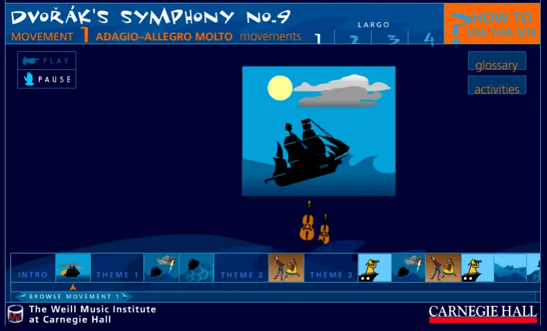 Carnegie Hall Interactive Music Map For Dvoraks Symphony No.9 music game online