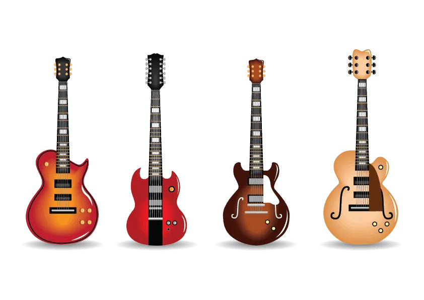 Electric guitars in a row image