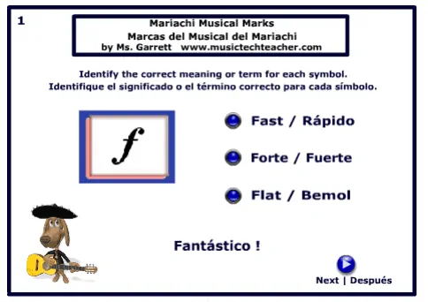 Mariachi Musical Quiz music game online