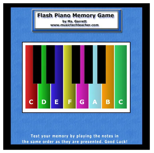 Piano Memory Game music game online