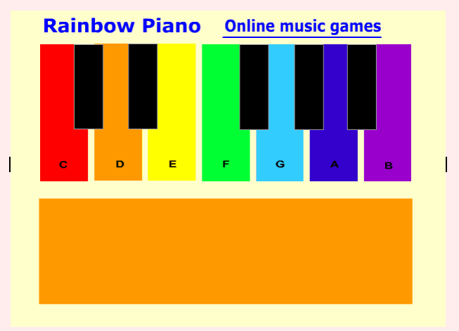Rainbow Piano For Kids music game online