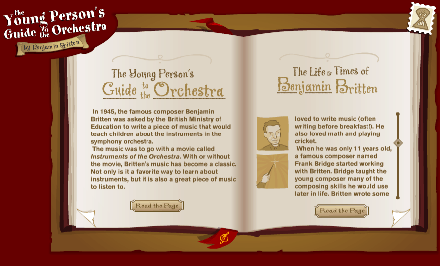 Young Persons Guide To The Orchestra music game online