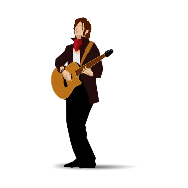 Guitarist on stage with acoustic guitar