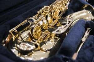 close up of a saxophone