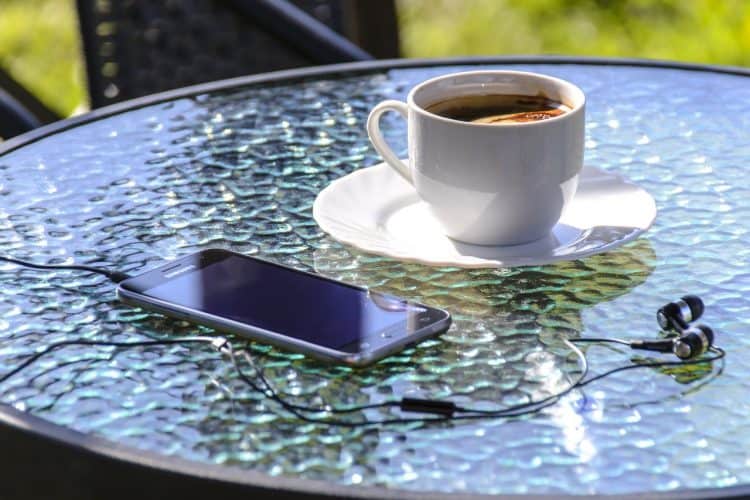 phone on a table with blinkist on it