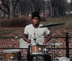 drummer playing outside showing importance of drum polish