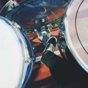 drummers foot on bass pedal