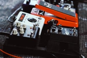 guitar pedals showing how you can change the settings with their knobs
