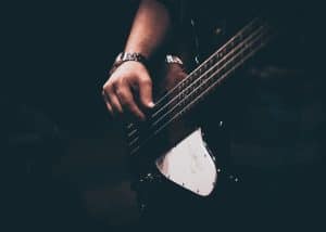 dark bass guitar