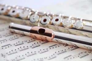 shiny flute on score music