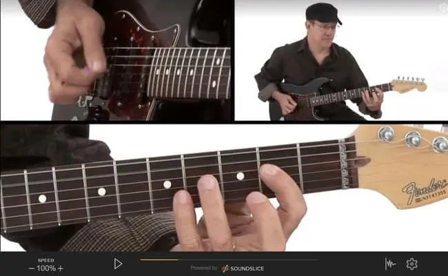 Screenshot of TrueFire guitar lesson online